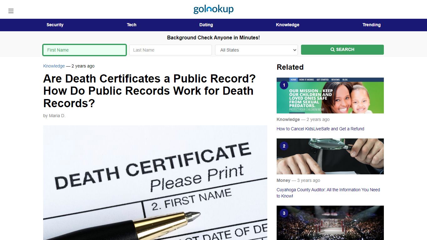 Are Death Certificates a Public Record - GoLookUp